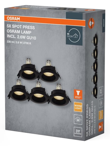 LED bodové svítidlo, zapuštěné, 2.6W, Černé