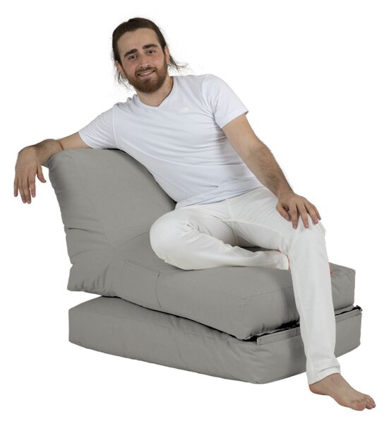 Hanah Home Zahradní sedací vak Siesta Sofa 55/40 cm/ 180/40 cm šedý