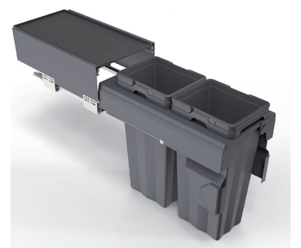In-Design Odpadkový koš Jerry 30/2 s integrovaným výsuvem 2x16 L výška 620 mm antracitový