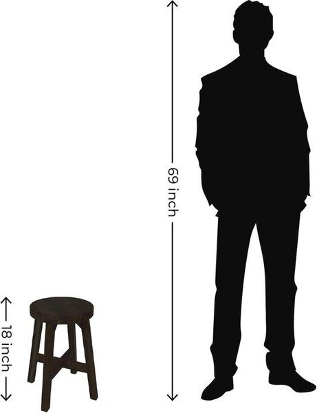 Kulatý stolek z akáciového dřeva – ideální do jídelny, do místnosti s toaletním stolkem a jako dekorace – výška 18", průměr desky 11"