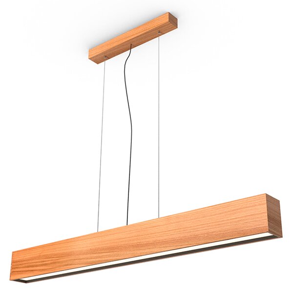 Závěsné lineární dřevěné svítidlo nad stůl woodLED Linus