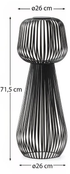 Černá kovová zahradní solární LED lampa Kave Home Reiba 72 cm