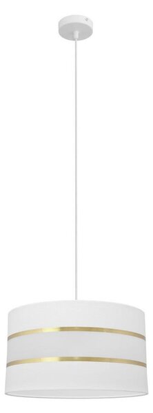 Lustr na lanku HELEN 1xE27/15W/230V pr. 35 cm bílá/zlatá