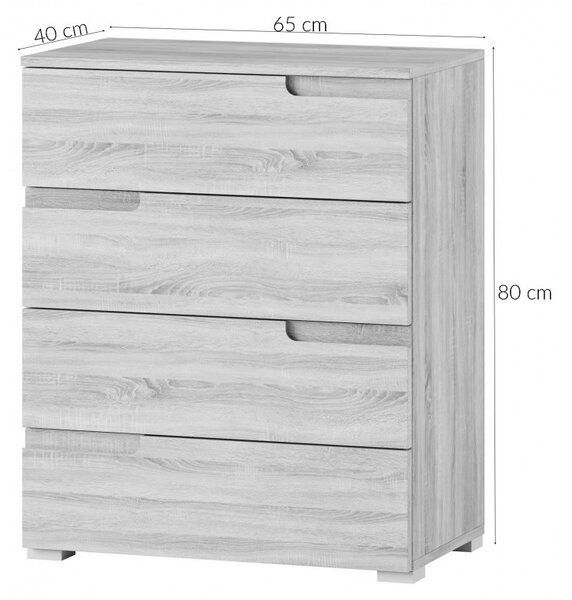 Szynaka Komoda Selene 4 65 cm bílá lesk/mat