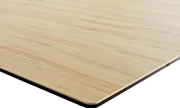 DELIFE Jídelní stůl Edge 300x100 keramika Laminam® Sabbia dubová barva Spider plochá ocel černá