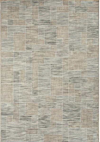 Spoltex, AKCE: 120x170 cm Kusový koberec Terazza 21107-740 Ivory Silver/Taupe – na ven i na doma, hnědá, chodba / předsíň