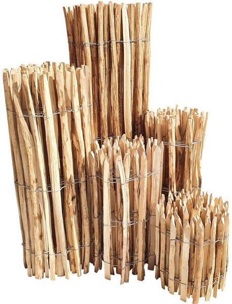 Dřevěné oplocení pro zahradu a jezírko, ovčí plot o rozměrech 50 x 500 cm, plot s lamelami s rozestupem 3-5 cm