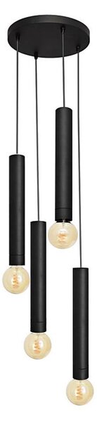 Lustr na lanku TUBA 4xE27/15W/230V černá