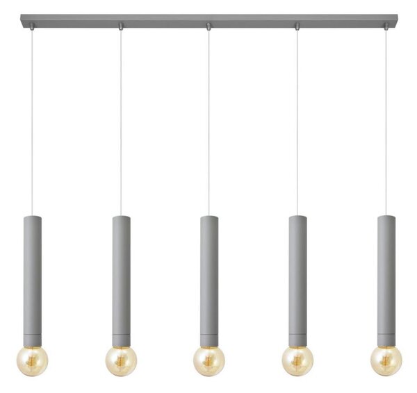 Lustr na lanku TUBA 5xE27/15W/230V šedá