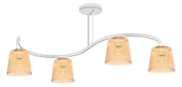 Přisazený lustr LUCEA 4xE27/15W/230V bílá/oranžová