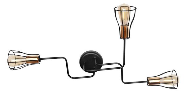Přisazený lustr TUBE II 3xE27/15W/230V černá