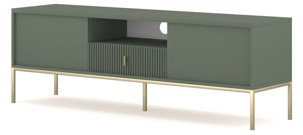 TV stolek/skříňka Magara 2D1S (kouřově zelená + zlatá)