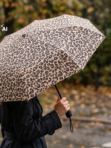 Sinsay - Deštník s leopardím vzorem - hnědá