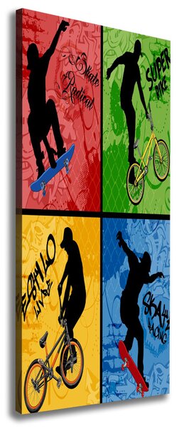 Vertikální Foto obraz na plátně Kolo a skateboard ocv-62041859