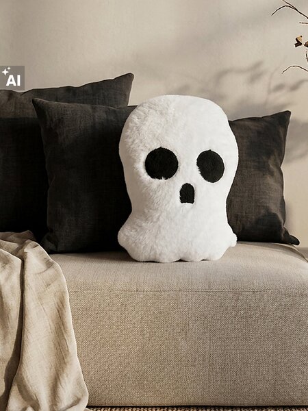 Sinsay - Halloweenský dekorativní polštář ve tvaru ducha - bílá