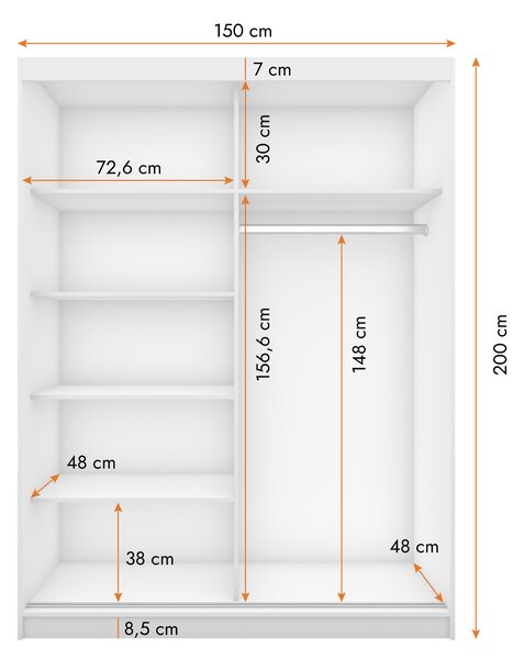 Šatní skříň Viola 06 (bílá + bílá). Akce -11%