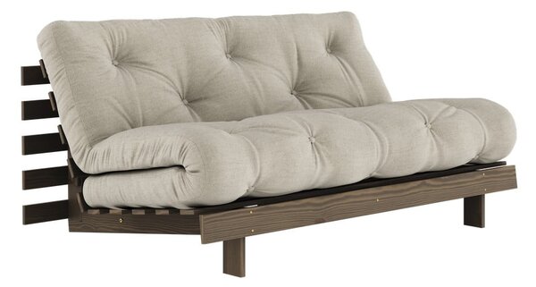 Šedobéžová lněná rozkládací pohovka 160 cm Roots Carob – Karup Design
