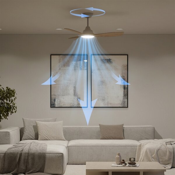 Philips-LED Stm. stropní ventilátor OLAS LED/24W/230V pr. 106 cm bílá/hnědá + DO