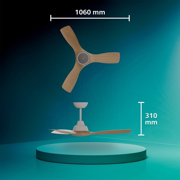 Philips-LED Stm. stropní ventilátor OLAS LED/24W/230V pr. 106 cm bílá/hnědá + DO