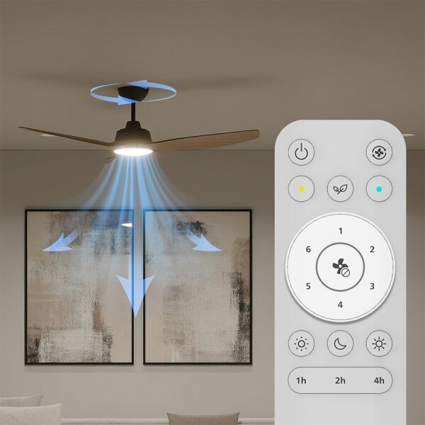 Philips-LED Stm. stropní ventilátor OLAS LED/24W/230V pr. 132 cm černá/hnědá +DO