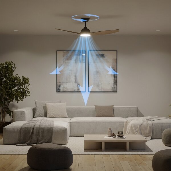 Philips-LED Stm. stropní ventilátor OLAS LED/24W/230V pr. 132 cm černá/hnědá +DO