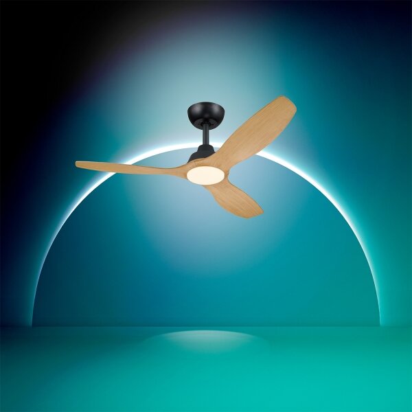 Philips-LED Stm. stropní ventilátor OLAS LED/24W/230V pr. 132 cm černá/hnědá +DO