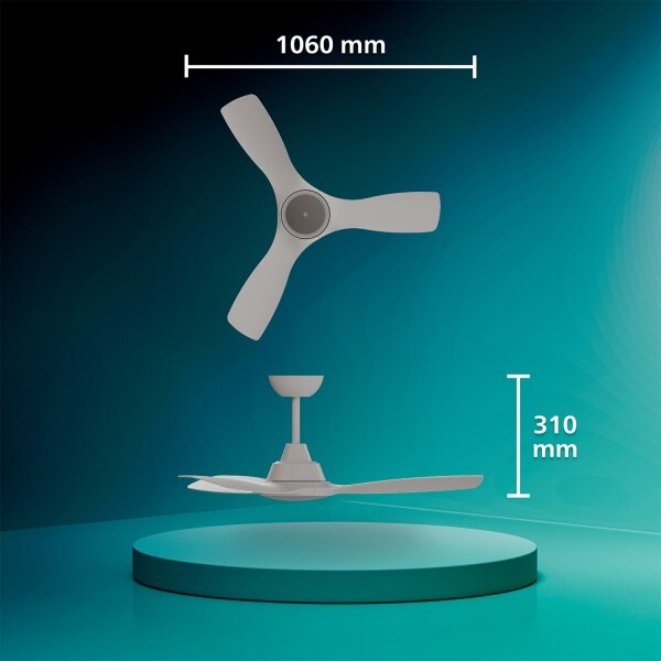 Philips-LED Stm. stropní ventilátor OLAS LED/24W/230V pr. 106 cm bílá + DO