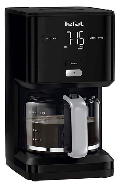 Tefal - Překapávací kávovar s LCD displejem 1000W/230V černá