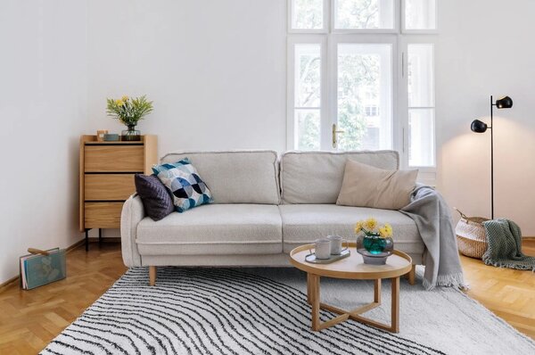 Béžová rozkládací pohovka z textilie bouclé 215 cm Patti – Bonami Selection
