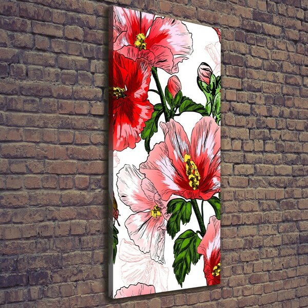 Vertikální Moderní obraz canvas na rámu Ibišek ocv-65039906