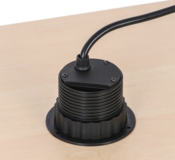 Stolní vysouvací zásuvka, 3× 230 V, USB-A, USB-C, černá