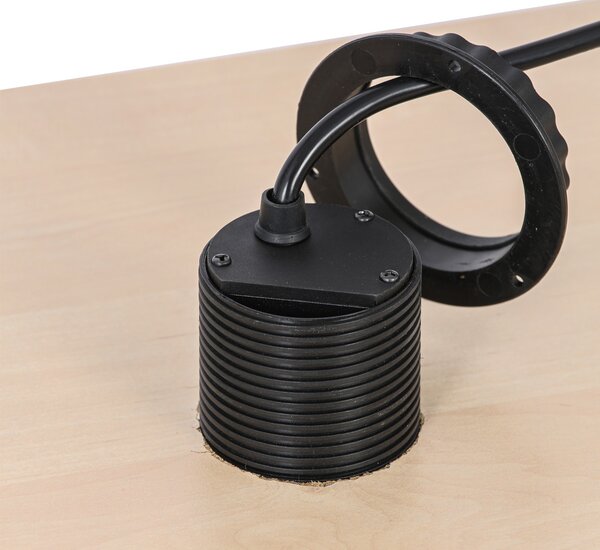 Stolní vysouvací zásuvka, 3× 230 V, USB-A, USB-C, černá