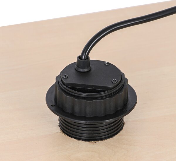 Stolní vysouvací zásuvka, 3× 230 V, USB-A, USB-C, černá