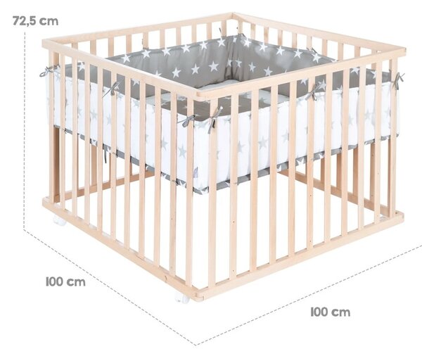 Dětská ohrádka v přírodní barvě 100x100 cm – Roba
