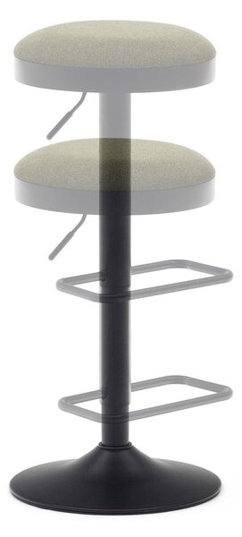 Tmavě zelené čalouněné barové stoličky v sadě 2 ks s nastavitelnou výškou (výška sedáku 53,5 cm) Zaib – Kave Home