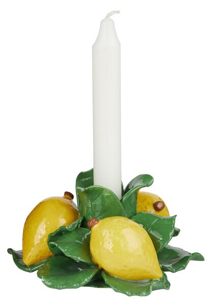LEMON Svícen na dlouhou svíčku citrony