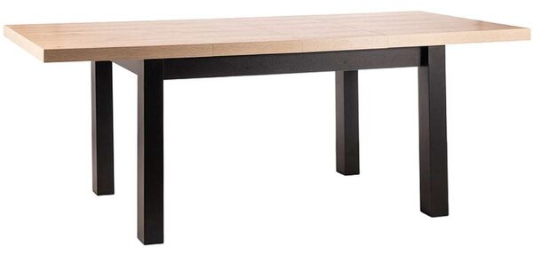 Jídelní stůl rozkládací - PRESTO, 140/218x80, dub artisan/matná černá