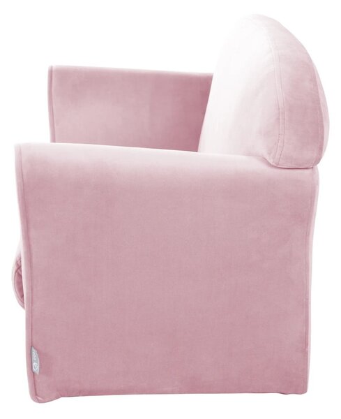 Světle růžová sametová dětská pohovka 78 cm Lil Sofa – Roba