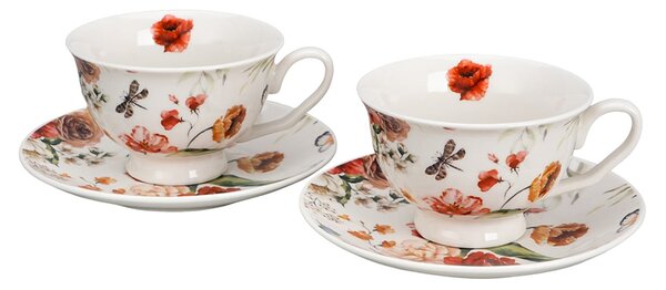 Porcelánový šálek na noze s podšálkem Royal Rebecca 250 ml sada 2ks