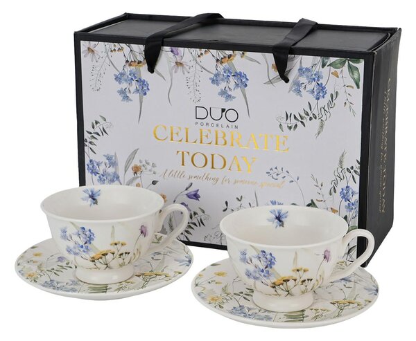 Porcelánový šálek na noze s podšálkem Royal Melody 250 ml sada 2ks