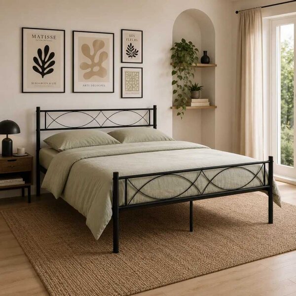 STELVIA NEW POSTEL 160x200 CIERNA KOVOVA MB-2511