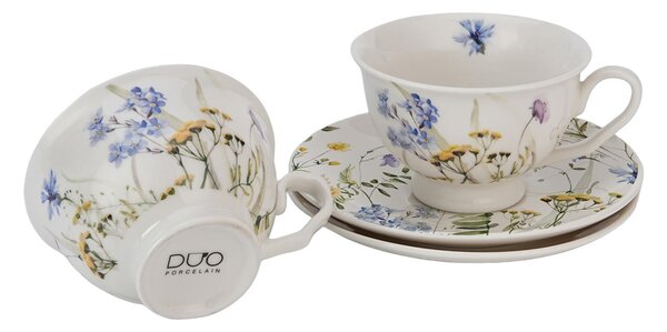 Porcelánový šálek na noze s podšálkem Royal Melody 250 ml sada 2ks