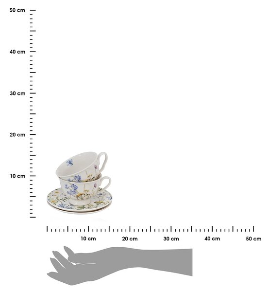 Porcelánový šálek na noze s podšálkem Royal Melody 250 ml sada 2ks