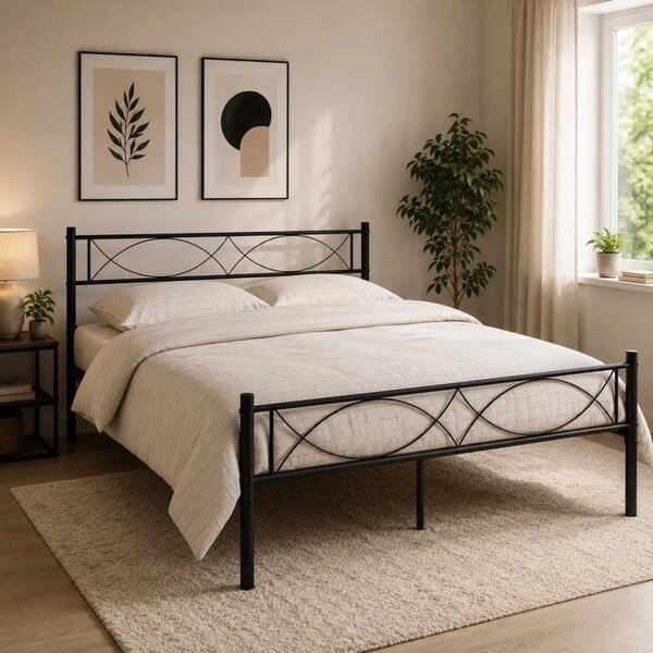 STELVIA NEW POSTEL 160x200 CIERNA KOVOVA MB-2511