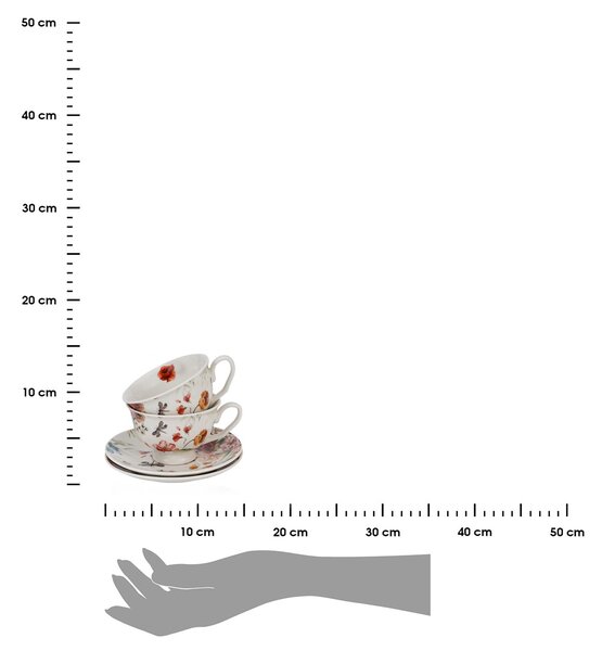 Porcelánový šálek na noze s podšálkem Royal Rebecca 250 ml sada 2ks