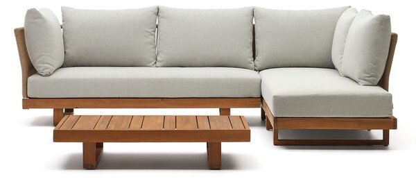 Zahradní lounge set z masivu akácie pro 5 v krémovo-přírodní barvě Raco – Kave Home