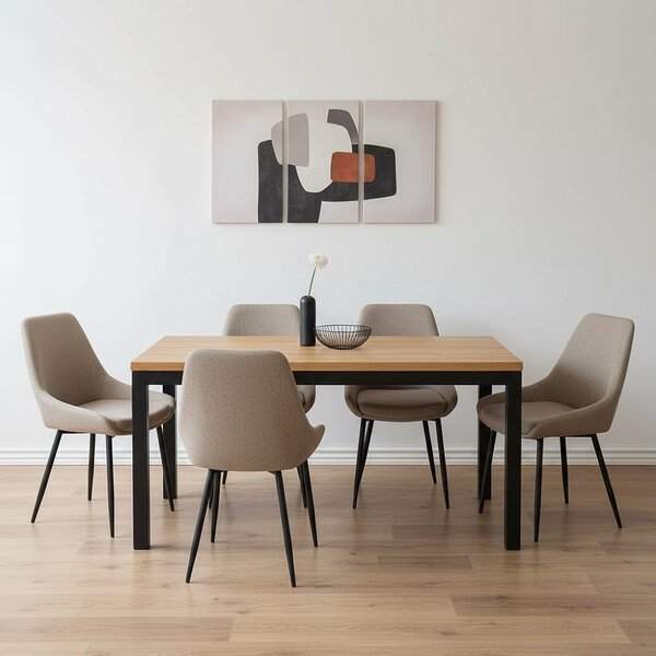 Jídelní stůl s masivní dubovou deskou Klasik 1400 x 900 mm
