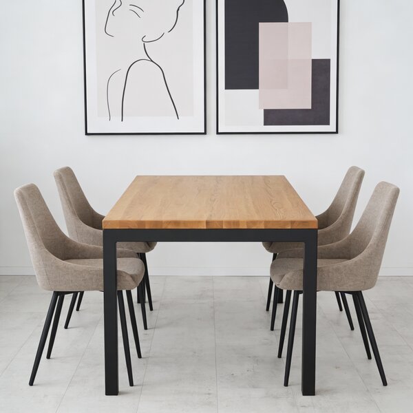 Jídelní stůl s masivní dubovou deskou Klasik 1400 x 900 mm