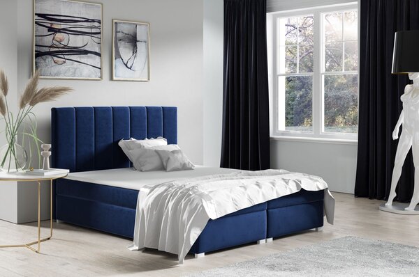 Čalouněná postel Fernando 160x200cm, modrá MattVelvet