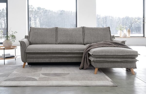 Šedá rozkládací rohová pohovka (pravý roh) Charming Charlie – Miuform
